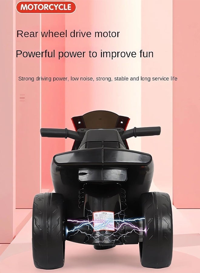 الحلم دراجة نارية رياضية للأطفال 6 فولت للركوب على دراجة نارية مع عجلة خفيفة لفرامل القدم لسباق اليد للأطفال، ألعاب ركوب للأطفال، دراجة كهربائية باللون الأحمر - Image 4